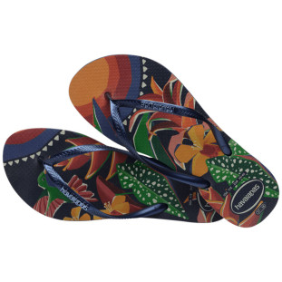 Chinelo Feminino Havaianas Slim Tropical - Marinho
