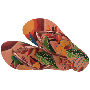 Chinelo Feminino Havaianas Slim Tropical - Pêssego