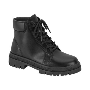 Bota Coturno Feminino Salto Baixo Moleca 5344.102 - Preto