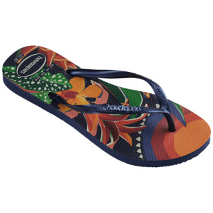 Chinelo Feminino Havaianas Slim Tropical - Marinho