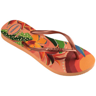 Chinelo Feminino Havaianas Slim Tropical - Pêssego