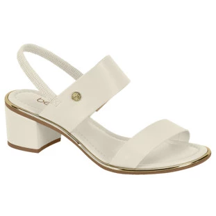 Sandália Feminina Salto Baixo Beira Rio 8379.221 - Branco Off